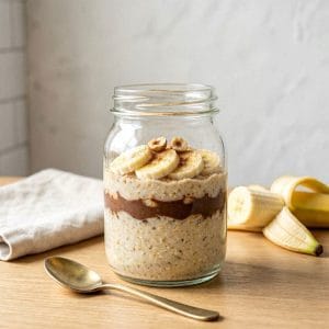 Banana Nutella Overnight Oats Recipe Hero