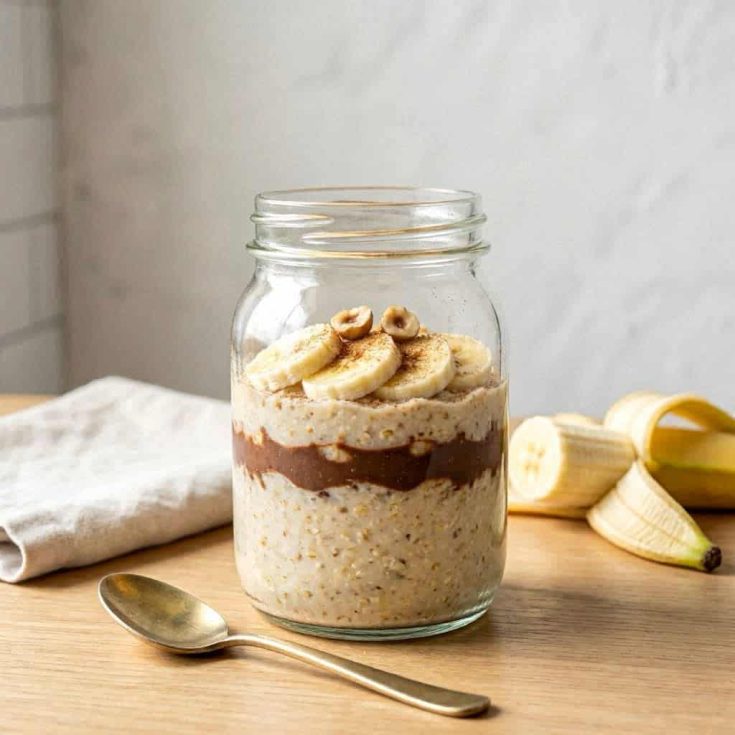 Banana Nutella Overnight Oats Recipe Hero