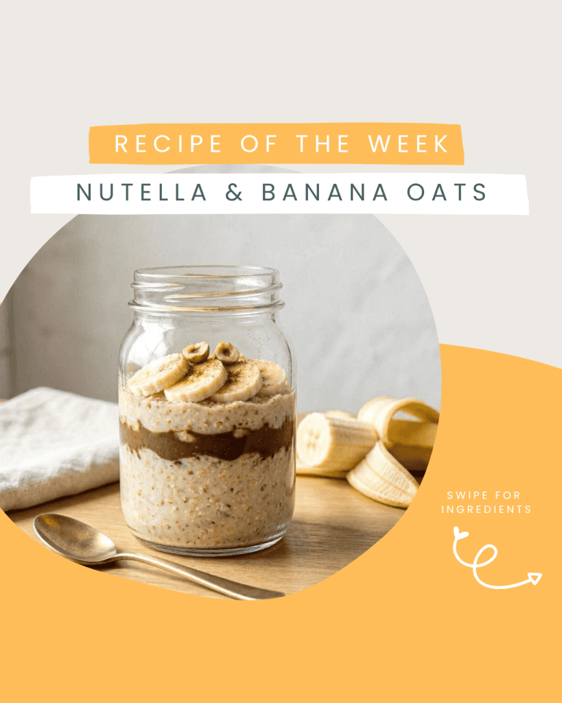 Nutella Banana Overnight Oats Recipe Card